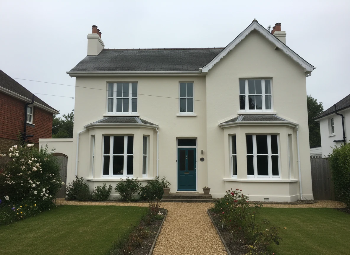 Period brick-and-flint cottage painting in Stoke Row by Henley-on-Thames Decorators